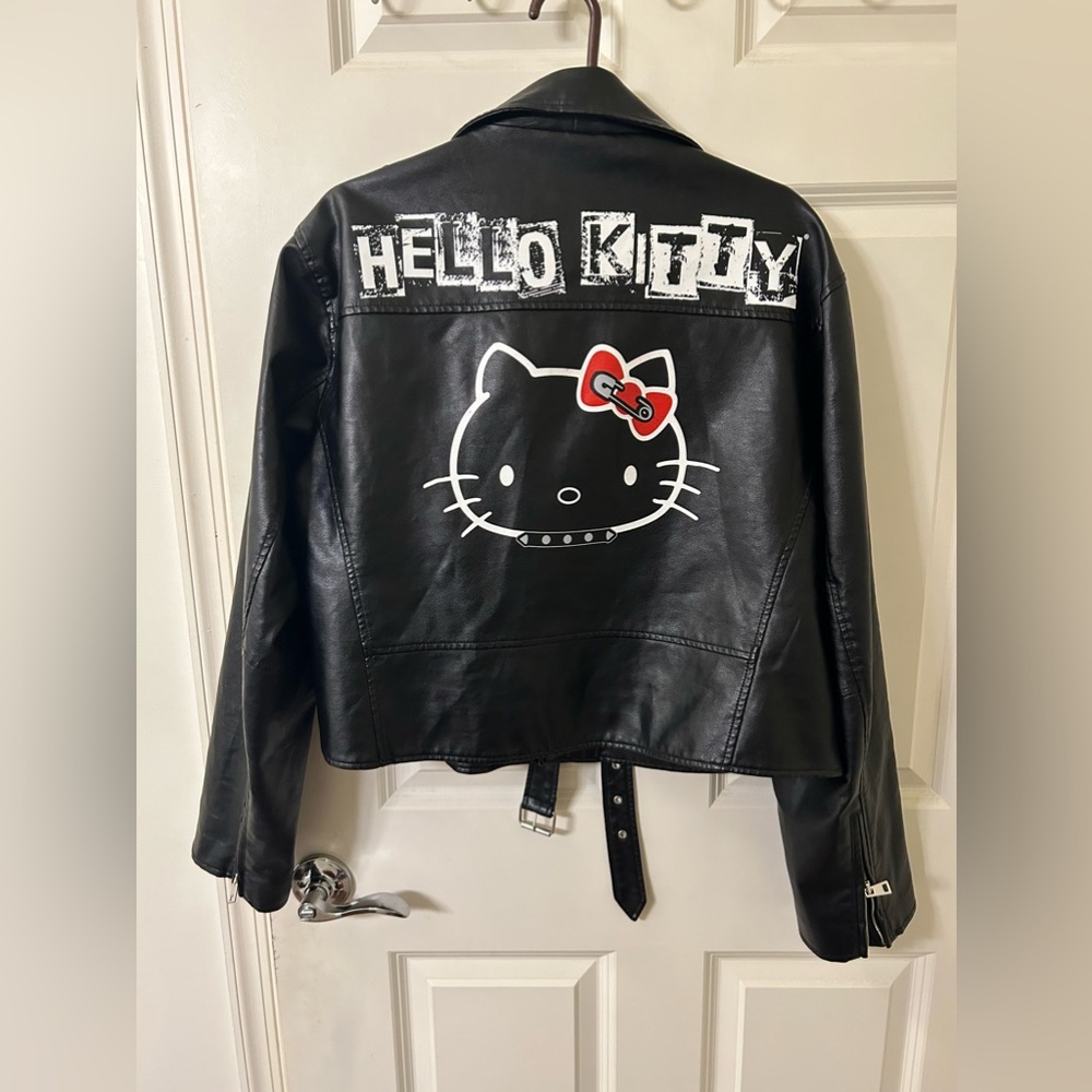 Dolls Kill Hello Kitty Vegan Leather Moto Jacket Soze 1X